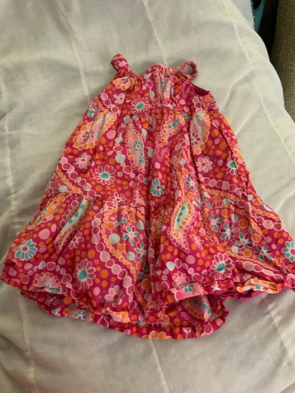 Vintage Y2K GYMBOREE Sz 3T Spring Sparkle Pink Paisley Summer Dress 100% Cotton